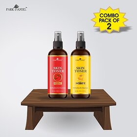 PARK DANIEL Premium Rose & Honey Skin Toner Combo Pack Of 2 Bottles Of 100ml (200ml) Men & Women Men & Women (200 ml)