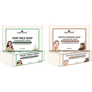                       PARK DANIEL Goat Milk &Coffee Bathing Bar Soap Pack of 2 of 100Gms (200Gms) (2 x 100 g)                                              