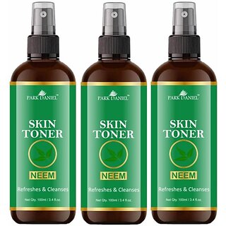                       PARK DANIEL Premium Neem Skin Toner For Men & Women Combo Pack of 3 Bottles of 100 ml (300 ml ) Men & Women (300 ml)                                              