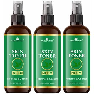 PARK DANIEL Premium Neem Skin Toner For Men & Women Combo Pack of 3 Bottles of 100 ml (300 ml ) Men & Women (300 ml)
