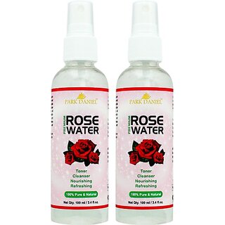                      PARK DANIEL Premium Rose Water - For Toner, Cleanser, Nourishing & Refreshing Purposes combo of 2 bottles of 100 ml(200 ml) Men & Women (200 ml)                                              