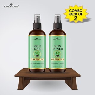                       PARK DANIEL Premium Green Tea Skin Toner For Men & Women Combo Pack of 2 Bottles of 100 ml (200 ml ) Men & Women (200 ml)                                              