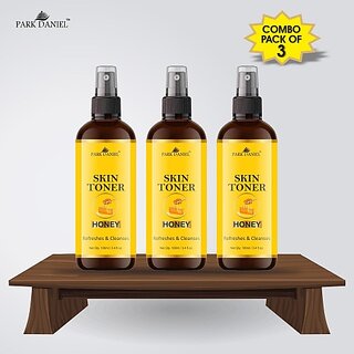                       PARK DANIEL Premium Honey Skin Toner For Men & Women Combo Pack of 3 Bottles of 100 ml (300 ml ) Men & Women (300 ml)                                              