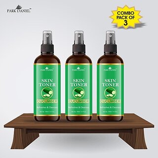                       PARK DANIEL Premium Cucumber Skin Toner For Men & Women Combo Pack of 3 Bottles of 100 ml (300 ml ) Men & Women (300 ml)                                              