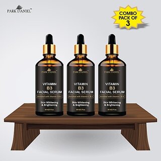                       PARK DANIEL Premium Vitamin B3 Serum- For Skin Glow & AntiAging Combo pack of 3 Bottles of 30 ml(90 ml) (90 ml)                                              