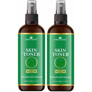                       PARK DANIEL Premium Neem Skin Toner For Men & Women Combo Pack of 2 Bottles of 100 ml (200 ml ) Men & Women (200 ml)                                              