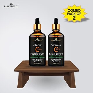                       PARK DANIEL Premium Vitamin C Face Serum - For Skin Whitening and Anti Ageing Combo Pack 2 Bottle of 30 ml(60 ml) (60 ml)                                              