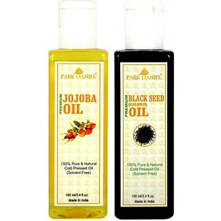                      PARK DANIEL Organic Jojoba oil and Black seed oil(Kalonji) combo pack of 2 bottles of 100 ml(200 ml) Hair Oil (200 ml)                                              