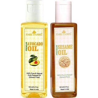                       PARK DANIEL Organic Avocado oil and Sesame oil combo pack of 2 bottles of 100 ml(200 ml) Hair Oil (200 ml)                                              