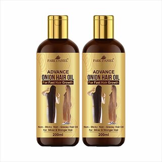                       PARK DANIEL Advance Onion Hair Oil |For Reduces hairfall |for faster hair growth & complete nourishment suits all Hair types Hair Oil For Regrowth Pack Of 2 200ml(400ml) Hair Oil (400 ml)                                              