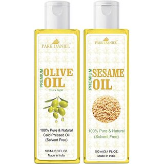                       PARK DANIEL Premium Virgin Sesame Oil and Olive Oil Combo pack of 2 bottles of 100 ml(200 ml) Hair Oil (200 ml)                                              