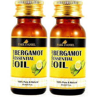                       PARK DANIEL Pure and Natural Bergamot Essential oil Combo pack of 2 Bottles of 30 ml(60 ml) Hair Oil (60 ml)                                              