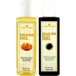                       PARK DANIEL Organic Wheatgerm oil and Black seed oil(Kalonji) combo pack of 2 bottles of 100 ml(200 ml) Hair Oil (200 ml)                                              
