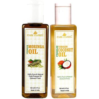                       PARK DANIEL Premium Moringa oil and Coconut oil combo of 2 bottles of 100 ml (200ml) Hair Oil (200 ml)                                              