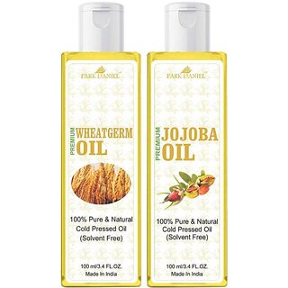                       PARK DANIEL Organic Jojoba oil and Wheatgerm oil combo pack of 2 bottles of 100 ml(200 ml) Hair Oil (200 ml)                                              