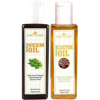 PARK DANIEL Premium Neem oil and Castor oil combo of 2 bottles of 100 ml (200ml) Hair Oil (200 ml) PARK DANIEL Premium Neem oil and Castor oil combo of 2 bottles of 100 ml (200ml) Hair Oil (200 ml)