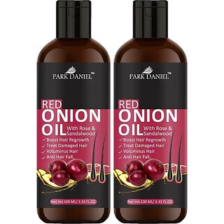 PARK DANIEL 100% Pure & Natural RED ONION OIL- For Hair Regrowth & Anti Hair fall Combo Pack of 2 Bottles of 100 ml Hair Oil (200 ml) PARK DANIEL 100% Pure & Natural RED ONION OIL- For Hair Regrowth & Anti Hair fall Combo Pack of 2 Bottles of 100 ml Hair Oil (200 ml)