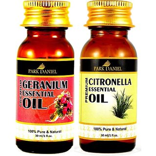                       PARK DANIEL Pure and Natural Geranium and Citronella Essential oil combo of 2 bottles of 30 ml(60 ml) Hair Oil (60 ml)                                              