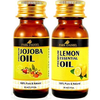 PARK DANIEL Pure and Natural Jojoba Carrier oil and Lemon Essential oil combo of 2 bottles of 30 ml(60 ml) Hair Oil (60 ml) PARK DANIEL Pure and Natural Jojoba Carrier oil and Lemon Essential oil combo of 2 bottles of 30 ml(60 ml) Hair Oil (60 ml)