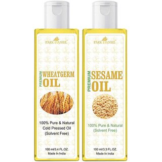 PARK DANIEL Organic Wheatgerm oil and Sesame oil combo pack of 2 bottles of 100 ml(200 ml) Hair Oil (200 ml) PARK DANIEL Organic Wheatgerm oil and Sesame oil combo pack of 2 bottles of 100 ml(200 ml) Hair Oil (200 ml)