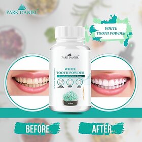 PARK DANIEL Premium Instant Whitening White Teeth Powder without any side effect- Best Suitable for removal of Yellow Teeth, Gutkha Stain & Tobacco Stain (50 gm) (50)