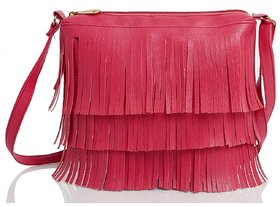 29K Pink Frills Sling Bag With Zipper- (jhalar) (C00007)