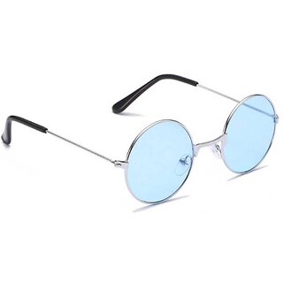                       29K Unisex Round Blue/Silver Frame Sunglasses (Pack of 1)                                              