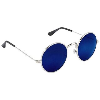                       29K Unisex Round Dark Blue/Silver Frame Sunglasses (Pack of 1)                                              