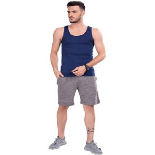                       29K Men's Navy Blue Cotton Blended Vest                                              