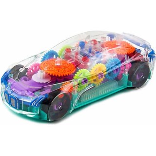 Thriftkart Concept Musical 3D Lights Transparent Car Toy for 2 to 5 Year Kids Multicolor (Multicolor)