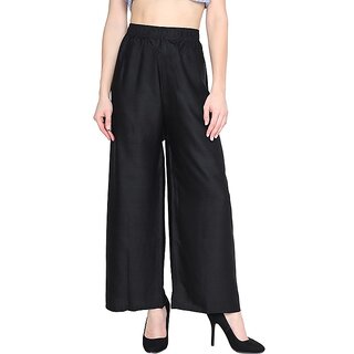 29K Pack of 1 Black Rayon Palazzo - (ME-RP-Blk)
