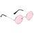 29K Unisex UV Protected Pink Lens Round Frame Sunglasses
