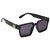 29K Unisex Black Rectangular Chip Sunglasses - Stylish, Durable, and Fashionable Eyewear for Men and Women