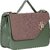 Women Green And Dark Brown Regular Use PU Sling Bag With Adjustable Strap