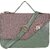 Women Green And Dark Brown Regular Use PU Sling Bag With Adjustable Strap