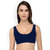 Texello Women Cotton Non Padded Non-Wired Air Sports Bra (Navy Blue)