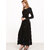 Vivient Women Black Plain Round Neck Long Dress