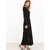 Vivient Women Black Plain Round Neck Long Dress