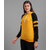 Vivient Women Musterd Black Sleeves Stripe Sweatshirt