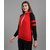 Vivient Women Red Black Sleeves Stripe Sweatshirt