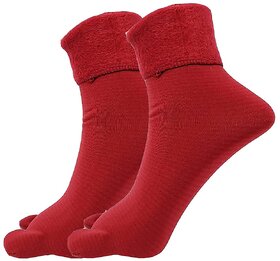 Buy NEXT2SKIN Red Women's Warm Tights Fleece Leggings for Winter
