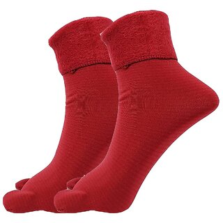                       29K Warm Winter Stylist Latest velvet Socks for Women and Girls - Rose Red                                              