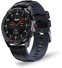 Foxin FoxFit Pulse SmartWatch with Blood Oxygen (SPO2) Blood Pressure Heart Rate Multiple Sports Modes Breathe Training Sleep Monitor Camera & Music Control IP68 Water & Dustproof (Black)