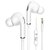 AXL in-Ear Wired Earphones with Extra Powerful Bass Snug fit and in-Line Control with Mic for Hands Free Calling (White AEP-15B)