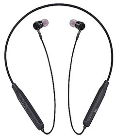 AXL ABN08 Bluetooth 5.0 in-Ear Wireless Neckband with Fast Charging Upto 14 Hours Playtime 10mm Extra Bass Drivers with HD Sound (Black)