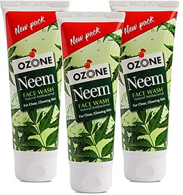 Ozone Neem Face Wash for Acne-Prone  Oily Skin  Enriched with 100 Natural Ingredients. 100 Ml Pack of 3