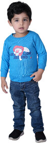 Kid Kupboard Cotton Full-Sleeves Blue Sweatshirt for Baby Boy's