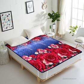 29K Floral Printed Mattress Protector 200X180 (King Size) - Blue