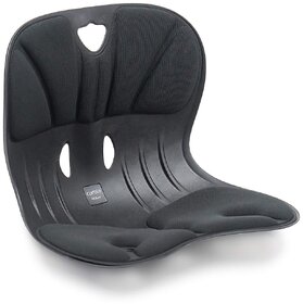 Curble Chair Wider for Posture Correction - Ergonomic Black Seat Cushion for Back Support and Improved Sitting Position