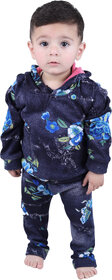 Kid Kupboard Cotton Full Sleeves Dark Blue Babysuit for Baby Boy's and Baby Girl's